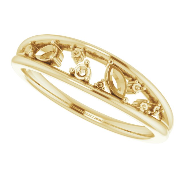 14K Yellow 1/6 CTW Diamond Negative Space Ring