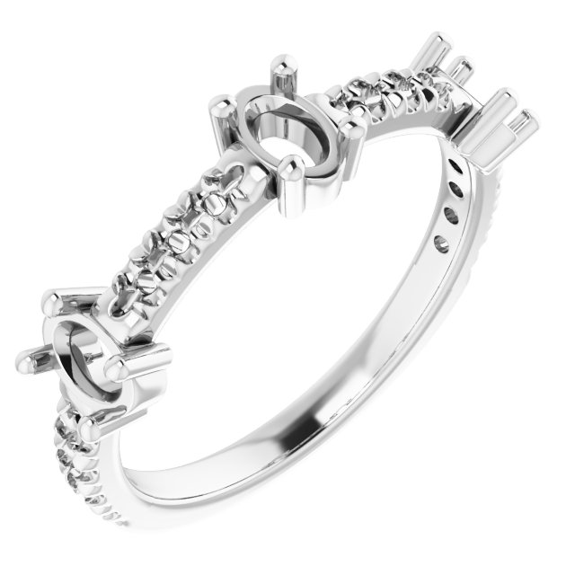 Accented Three-Stone Anniversary Band
