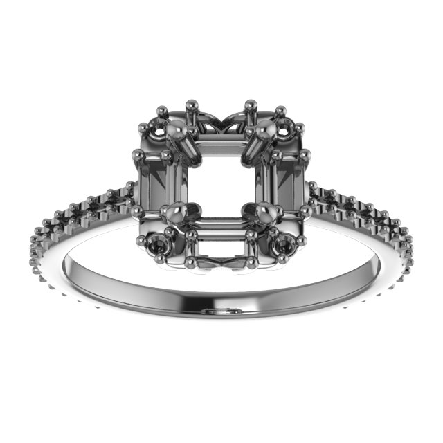 7x5 mm Emerald Engagement Ring Mounting view 3
