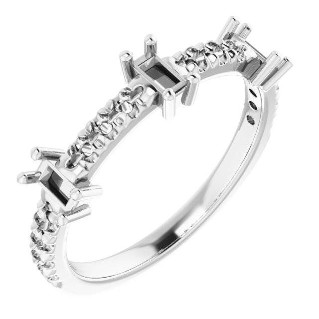 Accented Three-Stone Anniversary Band