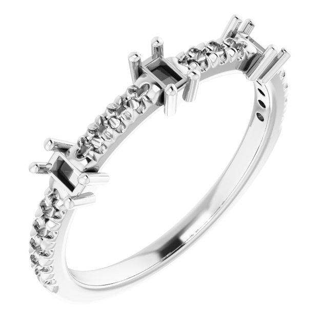 Accented Three-Stone Anniversary Band