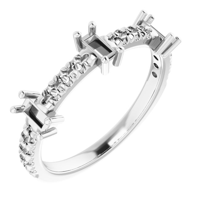 Accented Three-Stone Anniversary Band