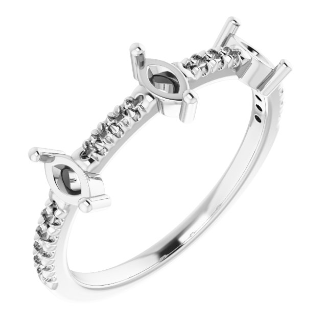 Accented Three-Stone Anniversary Band
