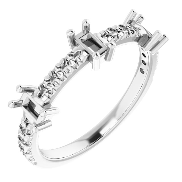 Accented Three-Stone Anniversary Band