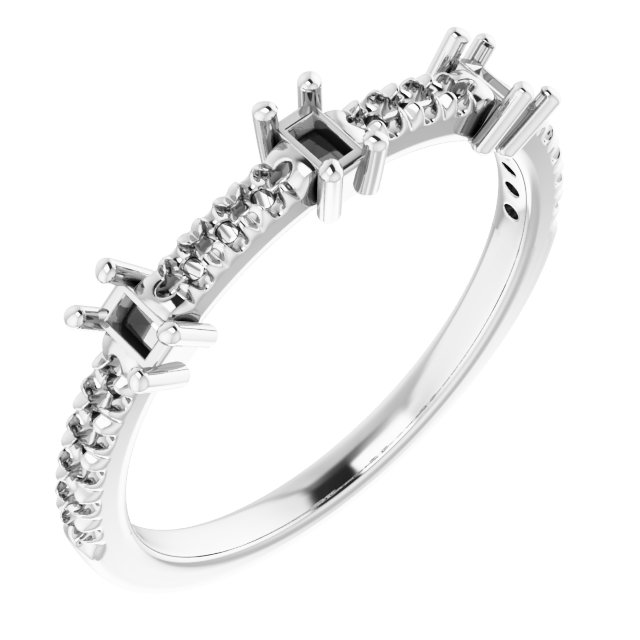 Accented Three-Stone Anniversary Band