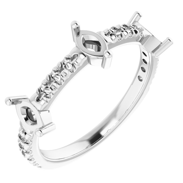 Accented Three-Stone Anniversary Band