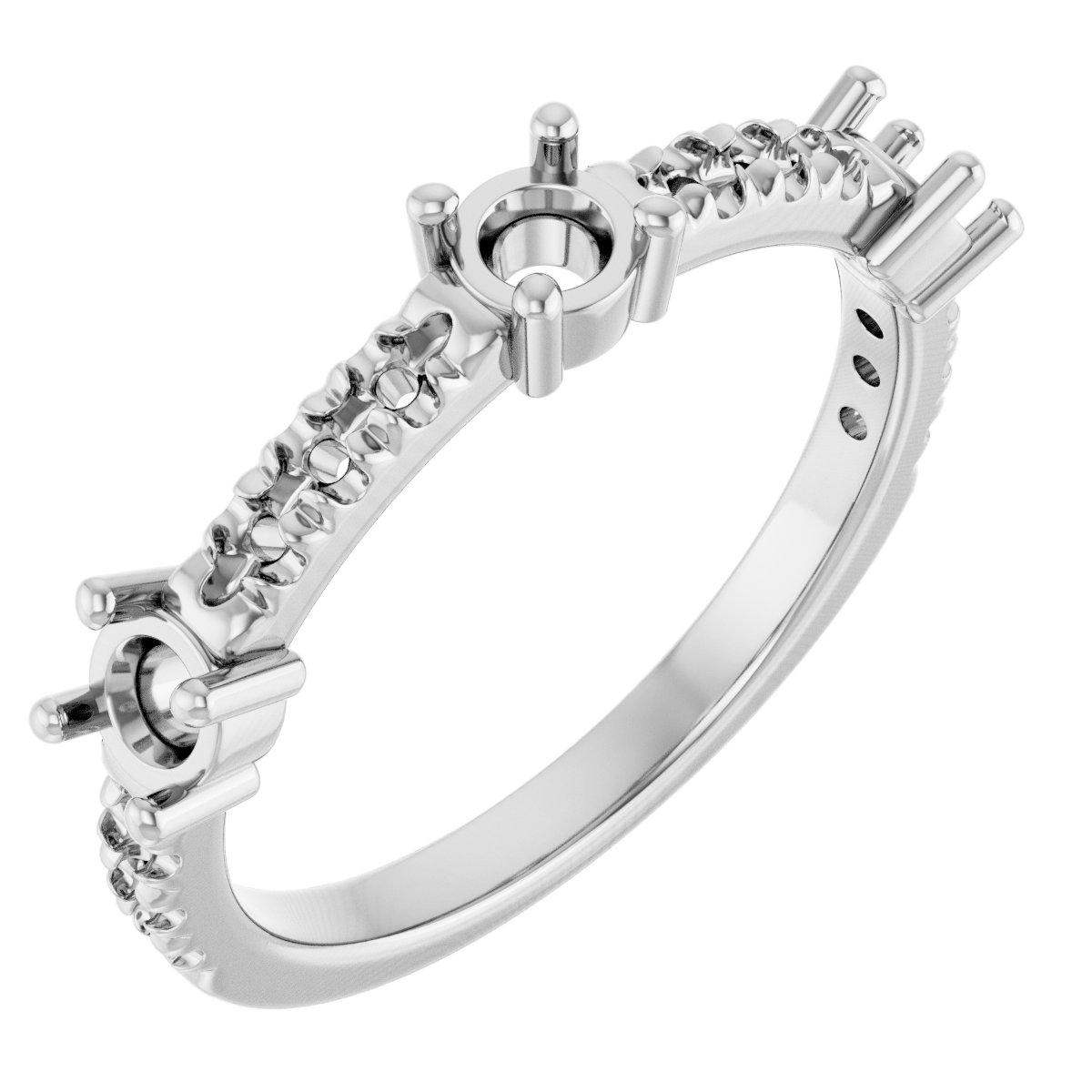 Accented Three-Stone Anniversary Band