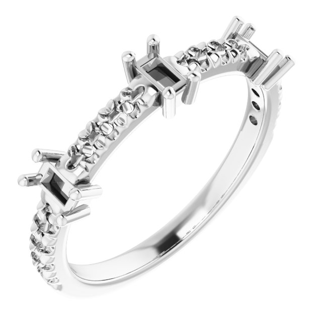 Accented Three-Stone Anniversary Band