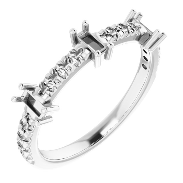 Accented Three-Stone Anniversary Band