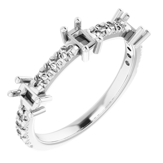Accented Three-Stone Anniversary Band