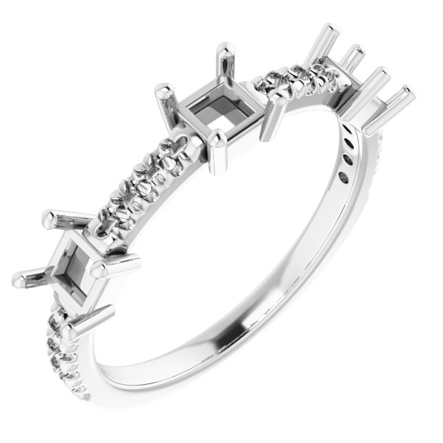 Accented Three-Stone Anniversary Band