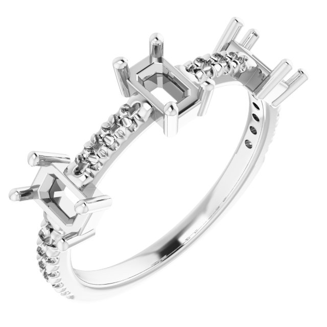 Accented Three-Stone Anniversary Band