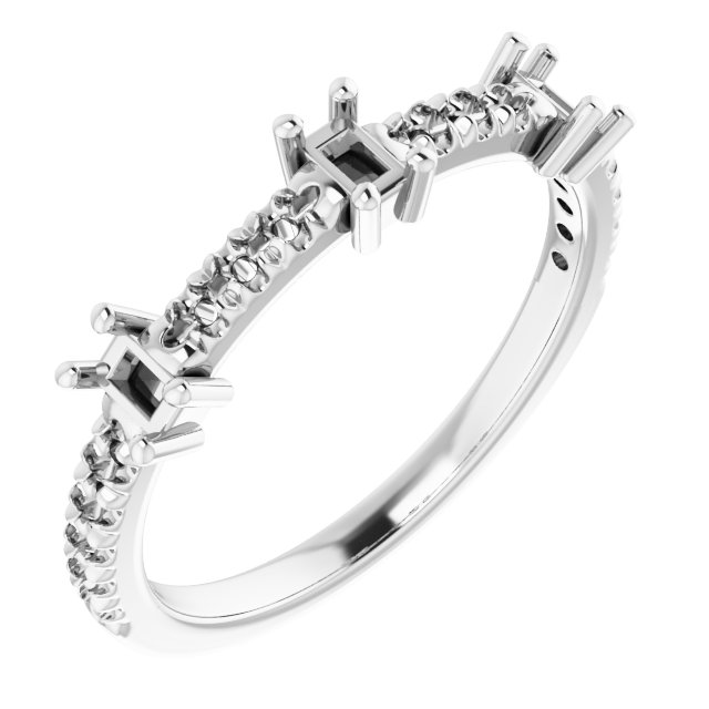 Accented Three-Stone Anniversary Band