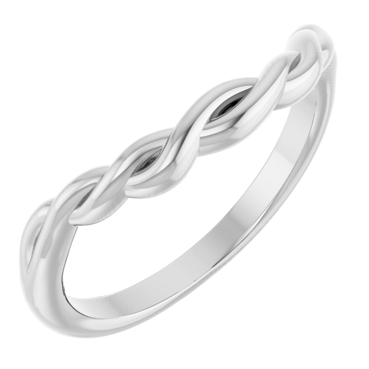 Twisted Contour Band – 14K White Gold