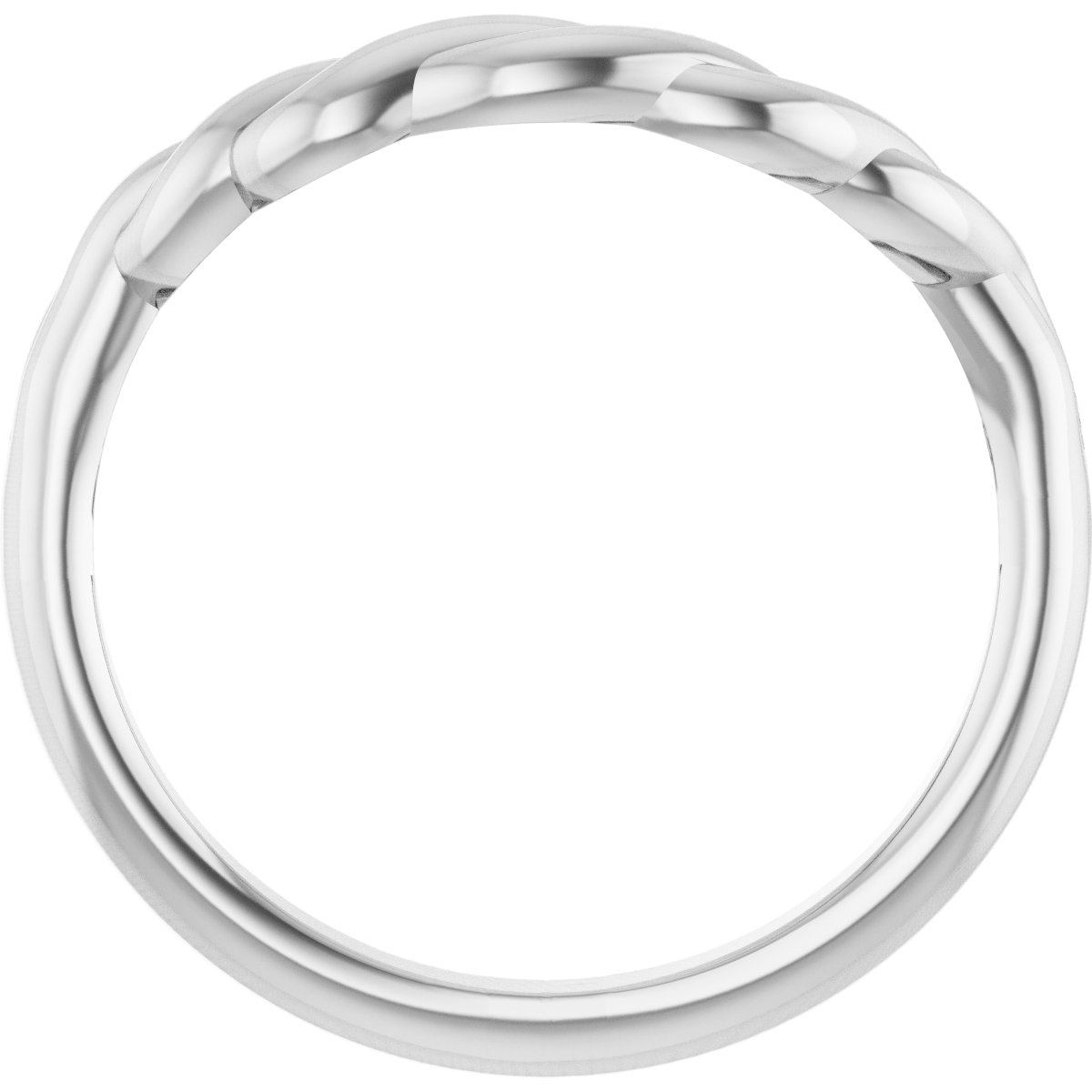 Alternative view of Twisted Contour Band – 14K White Gold