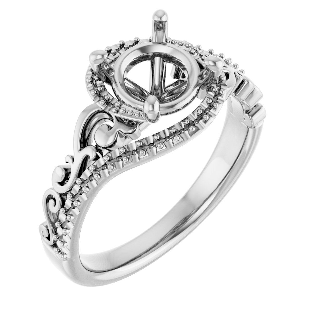 Accented Sculptural Engagement Ring