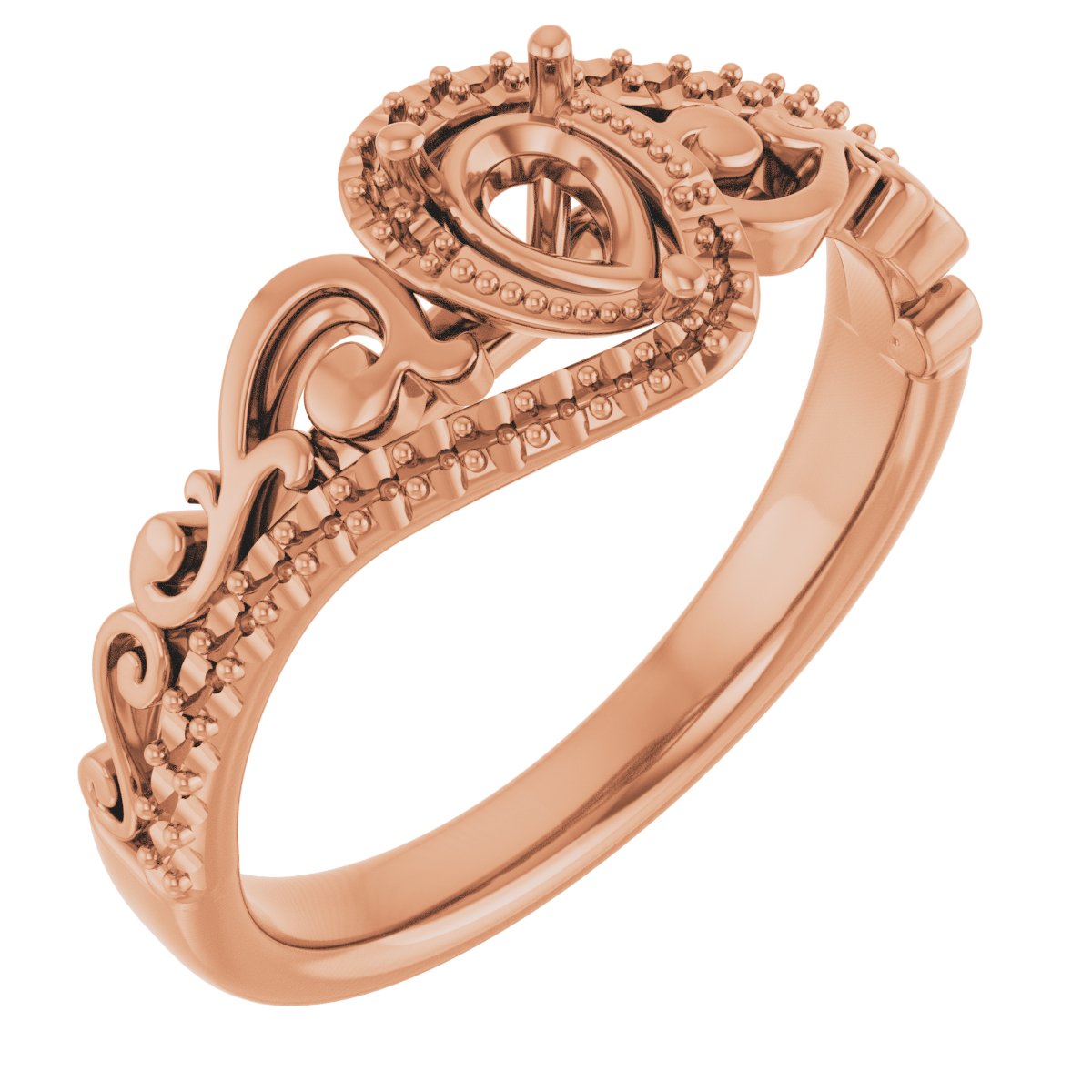 Accented Sculptural Engagement Ring