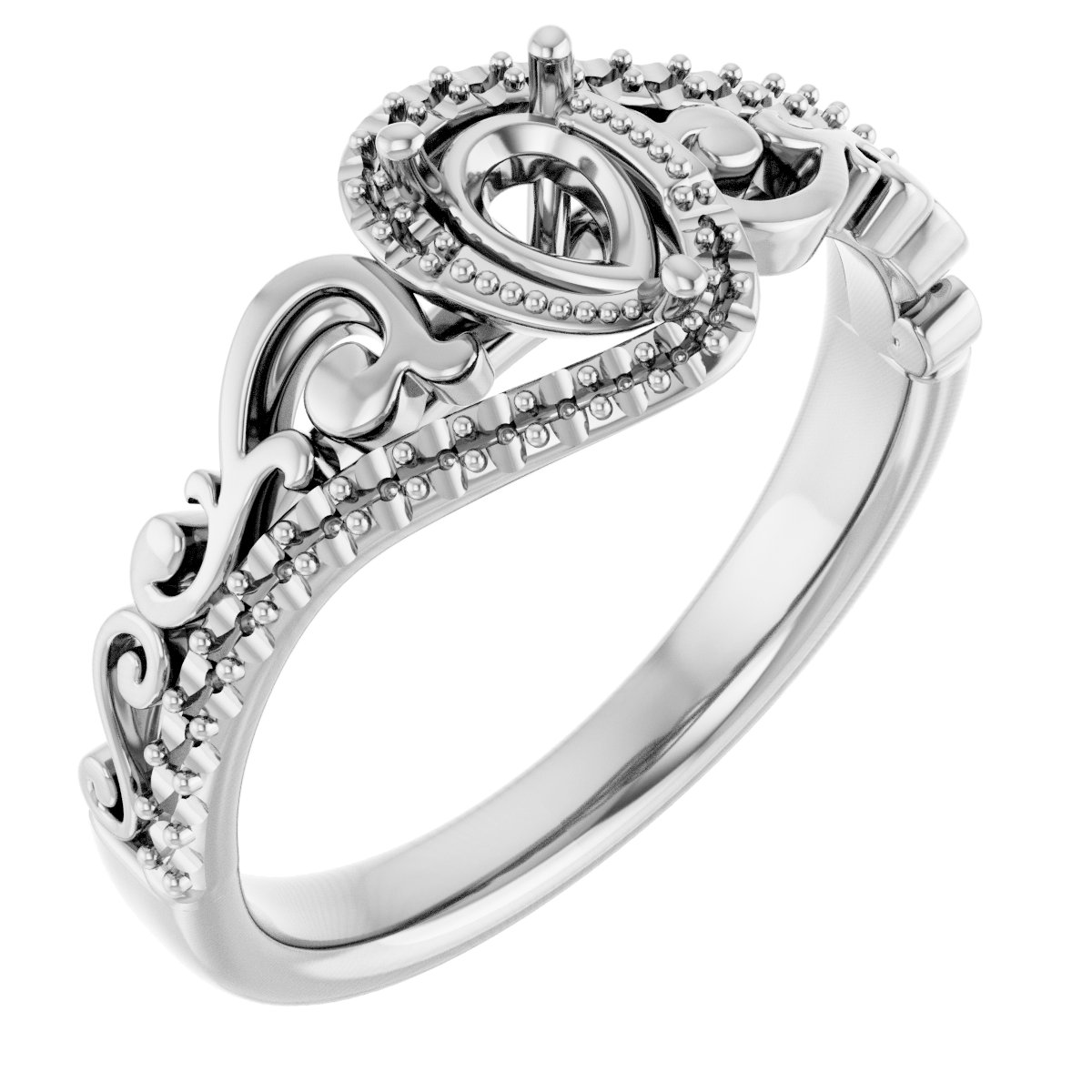 Accented Sculptural Engagement Ring