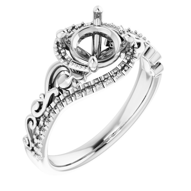 Accented Sculptural Engagement Ring