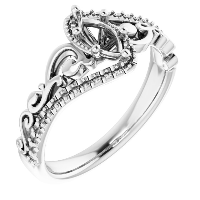 Accented Sculptural Engagement Ring