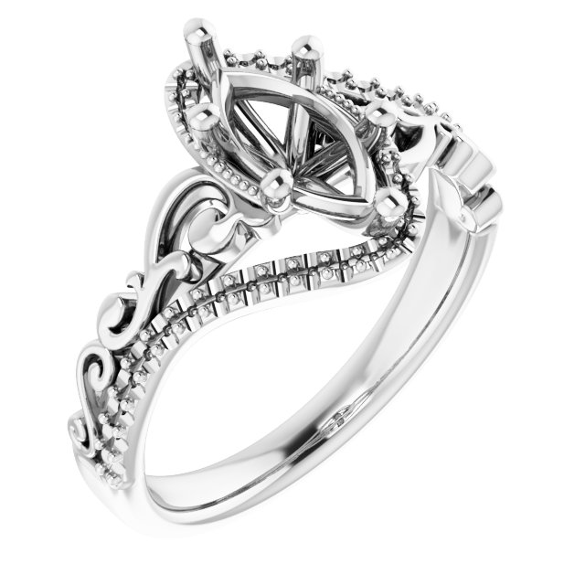 Accented Sculptural Engagement Ring