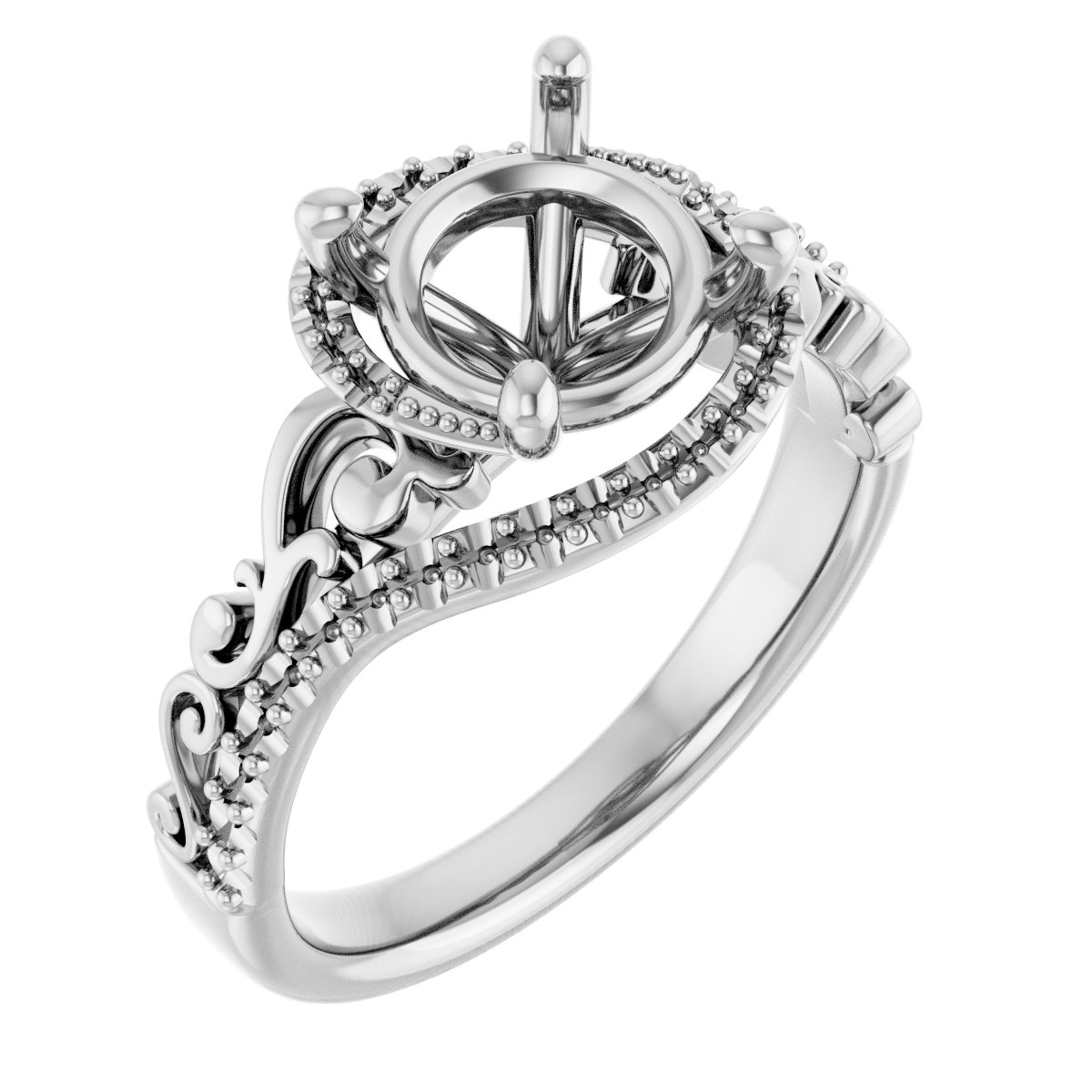 Accented Sculptural Engagement Ring