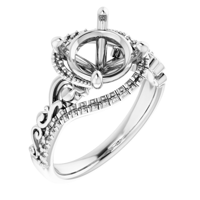 Accented Sculptural Engagement Ring