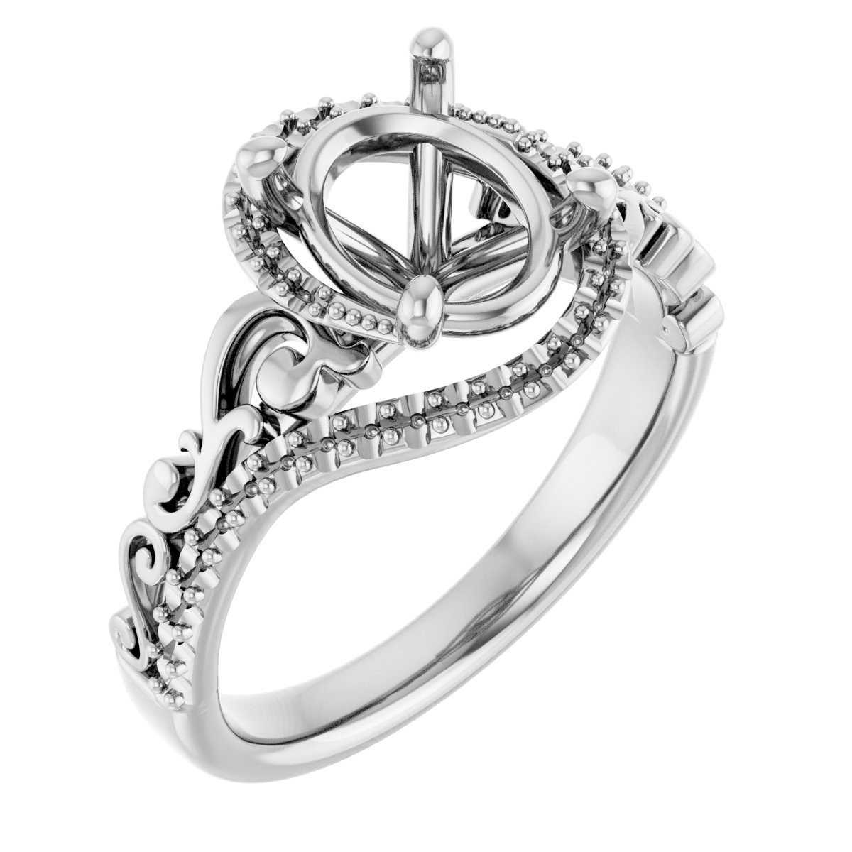 Accented Sculptural Engagement Ring