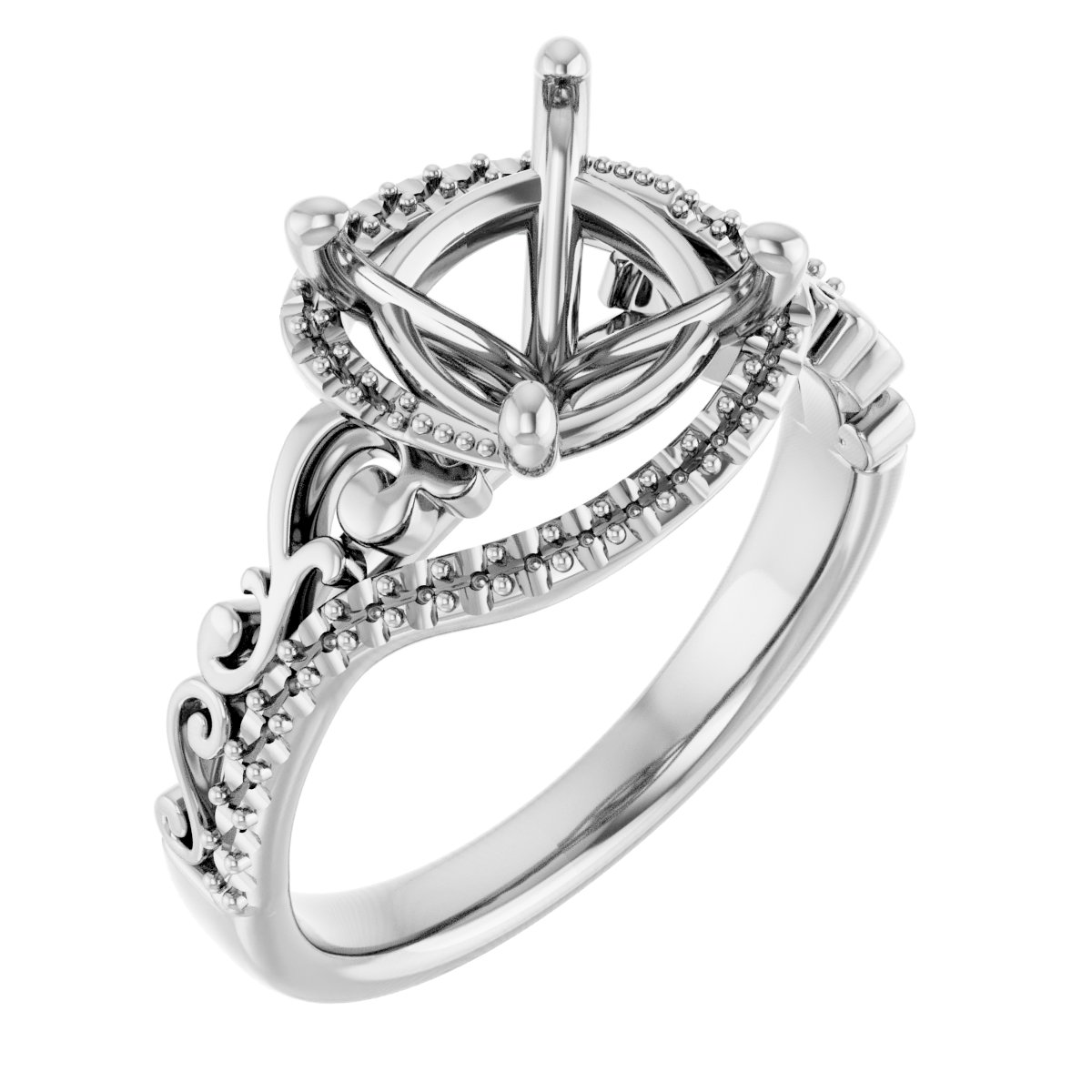 Accented Sculptural Engagement Ring