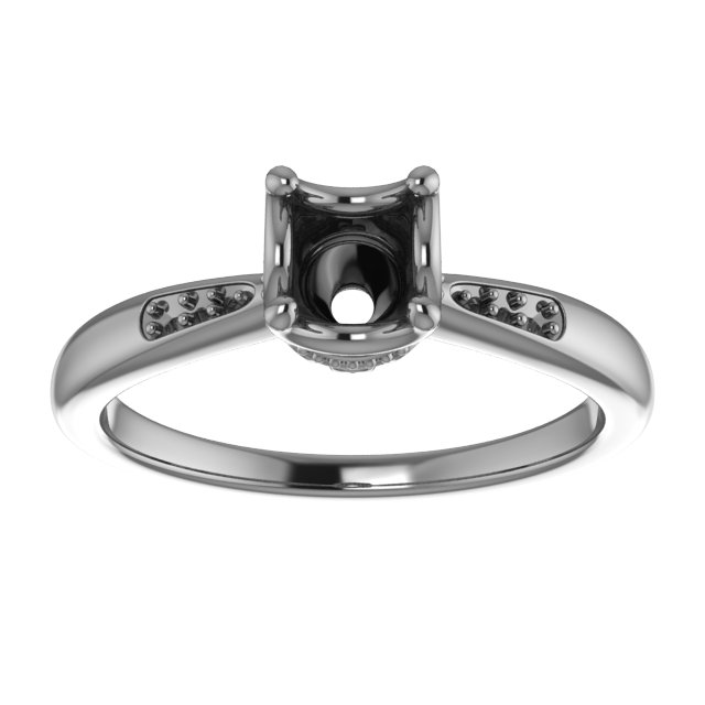 6x6 mm Cushion Ring Mounting view 3