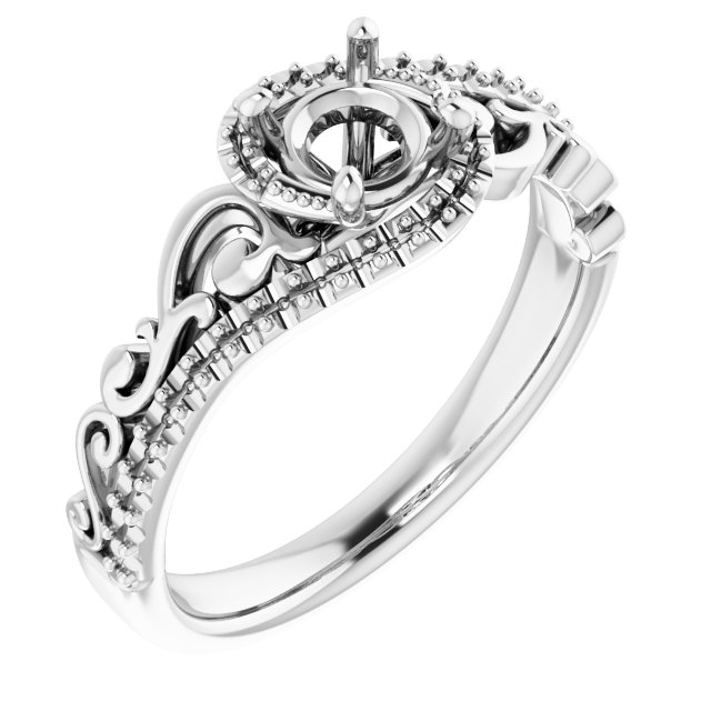 Accented Sculptural Engagement Ring