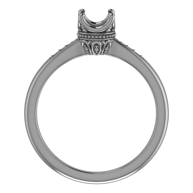 6x6 mm Cushion Ring Mounting view 2