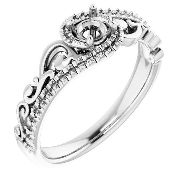 Accented Sculptural Engagement Ring