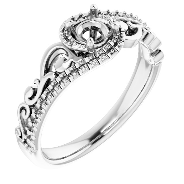 Accented Sculptural Engagement Ring
