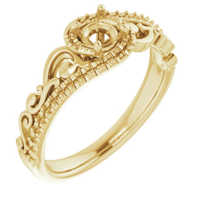 Accented Sculptural Engagement Ring