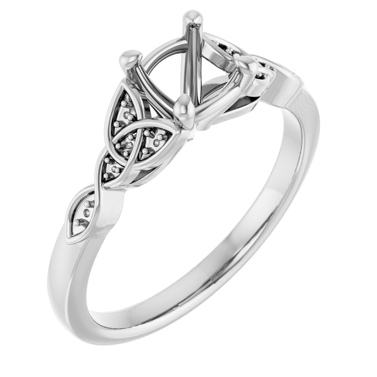 Accented Celtic-Inspired Engagement Ring or Band