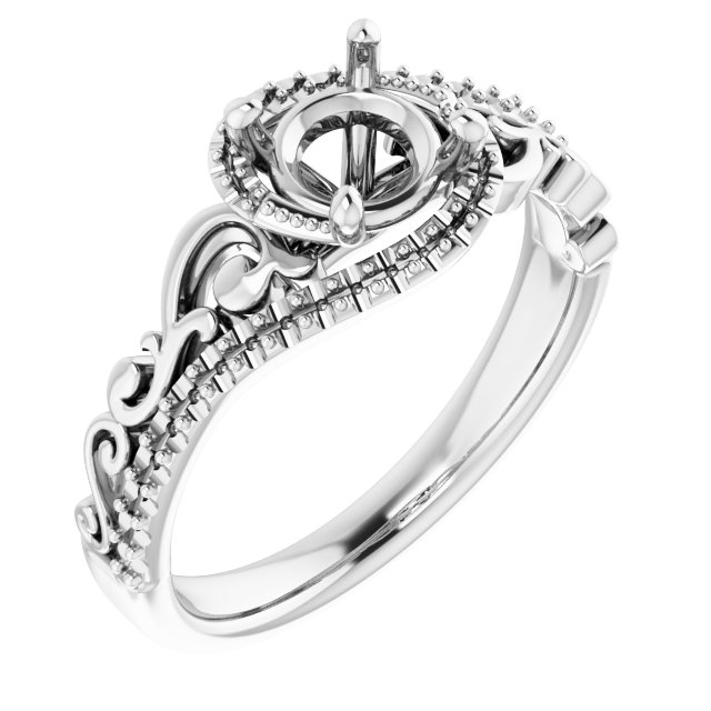 Accented Sculptural Engagement Ring
