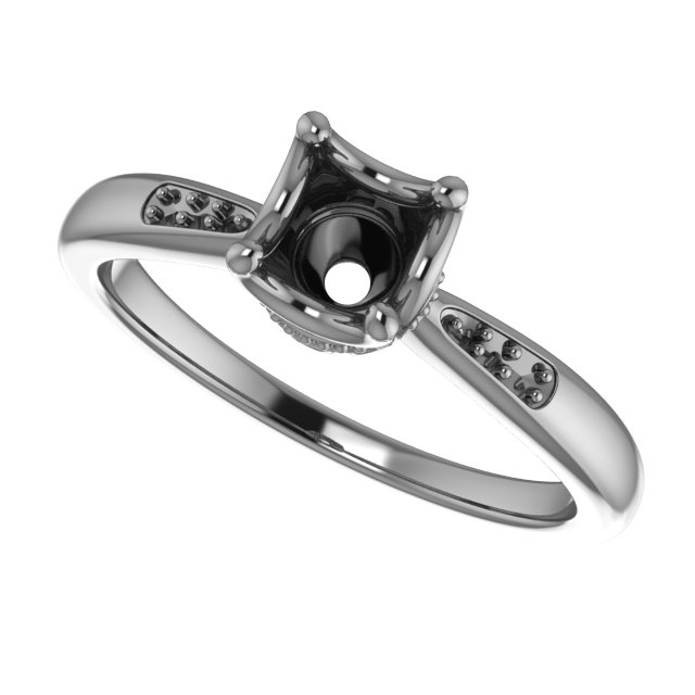6x6 mm Cushion Ring Mounting view 5