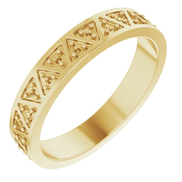 14K Yellow 1/5 CTW Diamond Geometric Anniversary Band