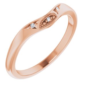 14K Rose .01 CTW Diamond Matching Band for Oval Ring