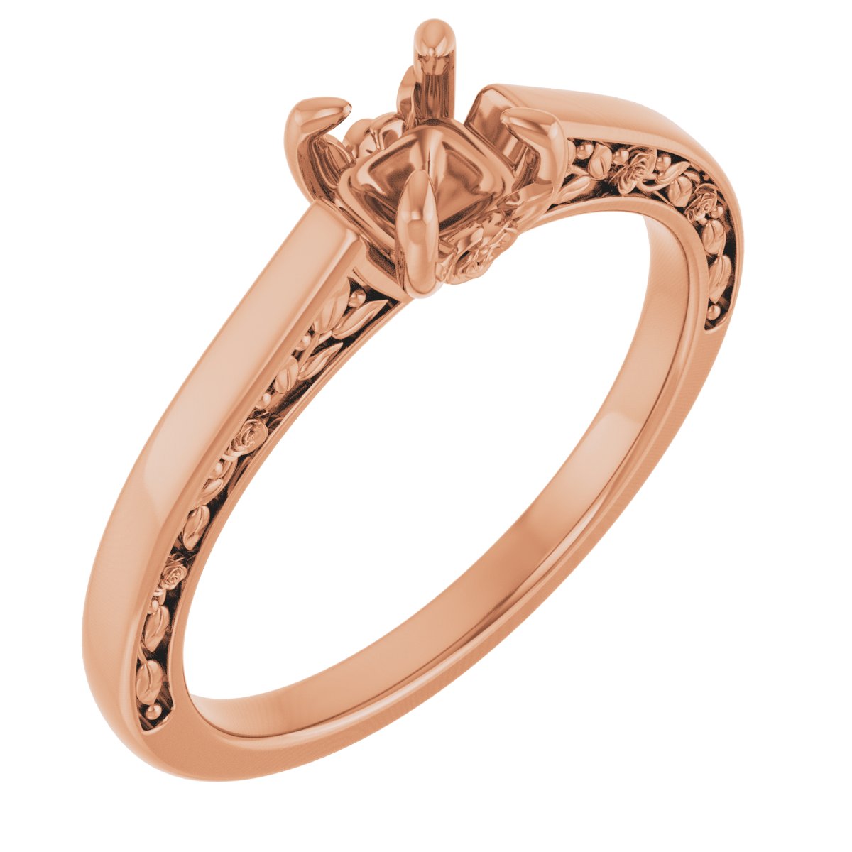 Solitaire Floral Engagement Ring or Band