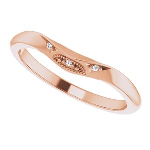 14K Rose .01 CTW Diamond Matching Band for Oval Ring