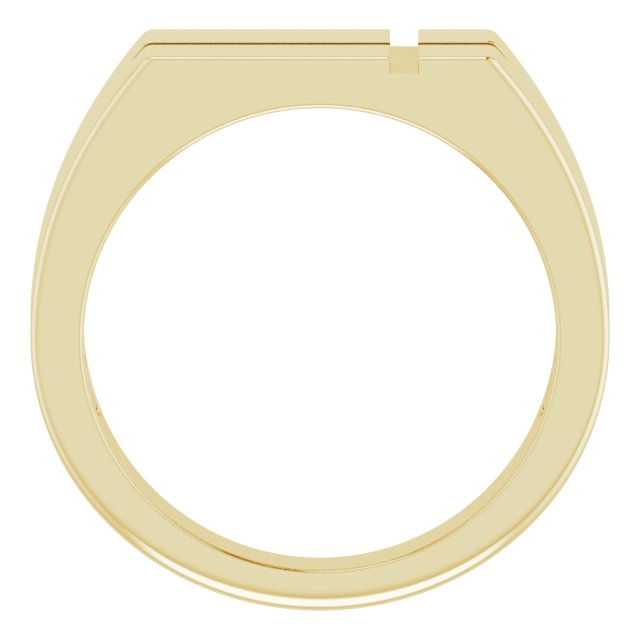 14K Yellow 10.8x8.8 mm Rectangle Cross Signet Ring
