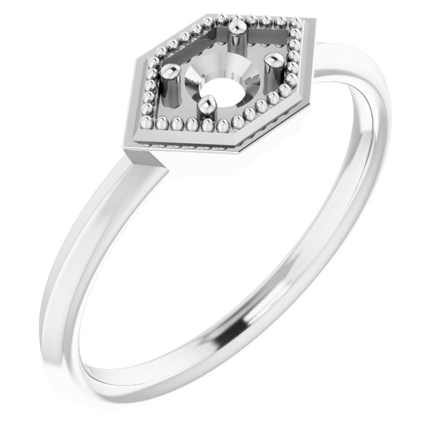 14K White Sapphire Geometric Ring Ref 16672420