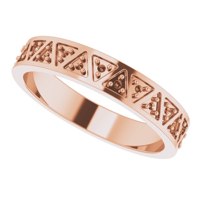 14K Rose 1/5 CTW Diamond Geometric Anniversary Band