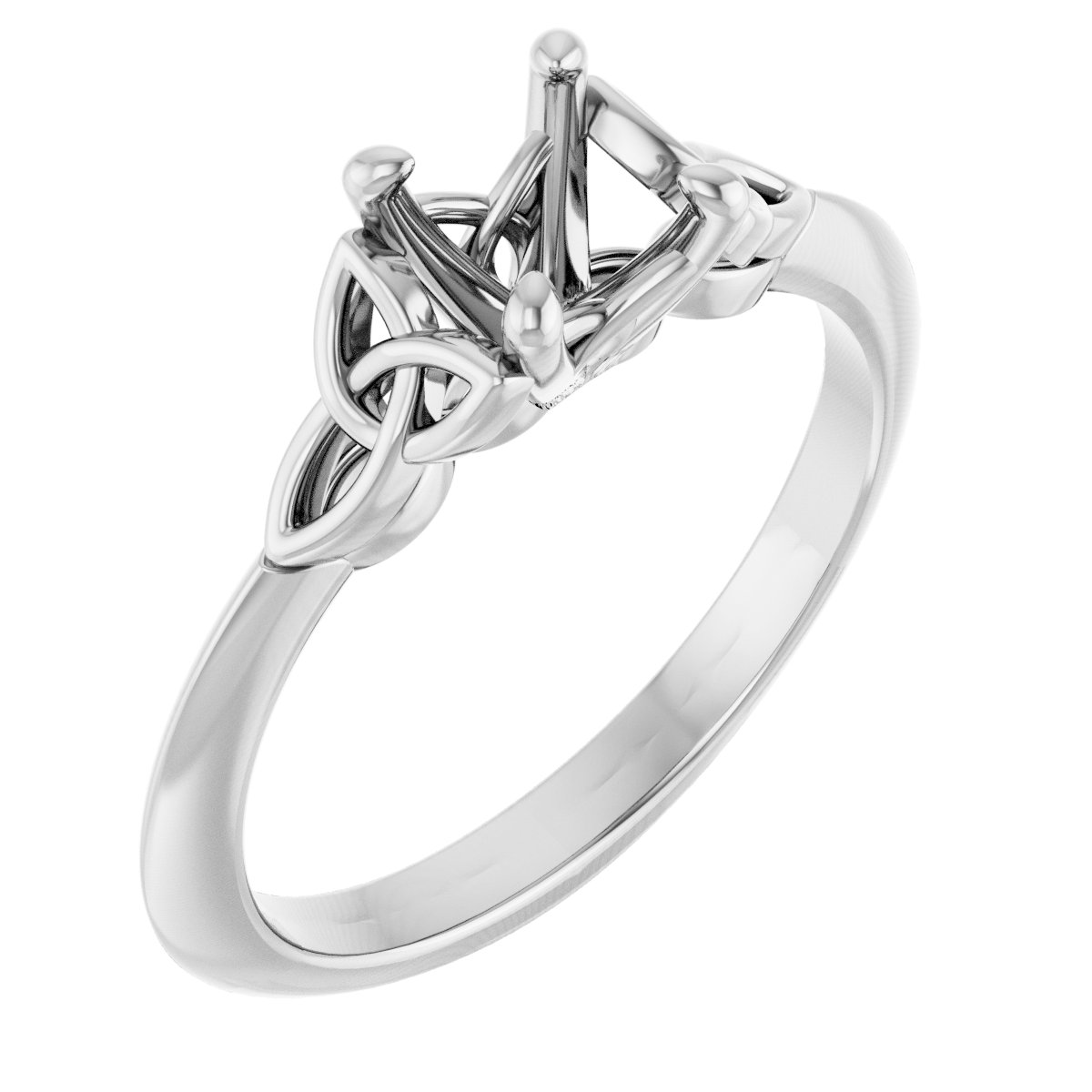 Solitaire Celtic-Inspired Engagement Ring or Band