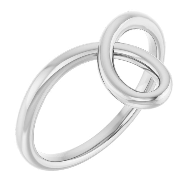 Platinum Looped Bypass Ring