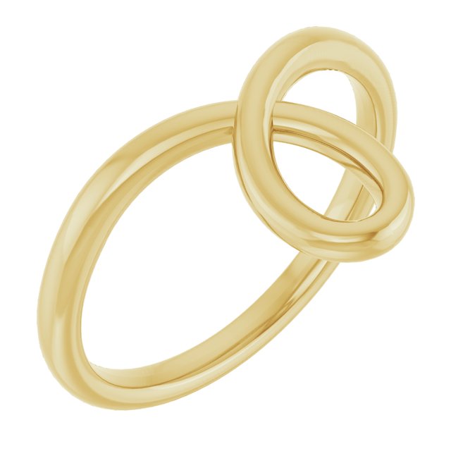 14K Yellow Looped Bypass Ring