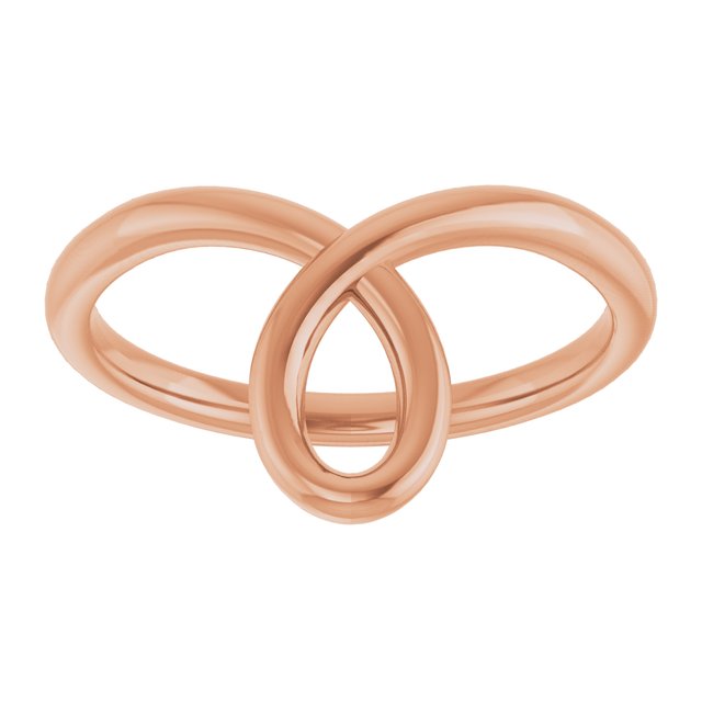 14K Rose Looped Bypass Ring