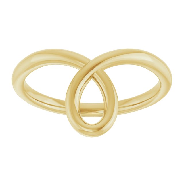 14K Yellow Looped Bypass Ring
